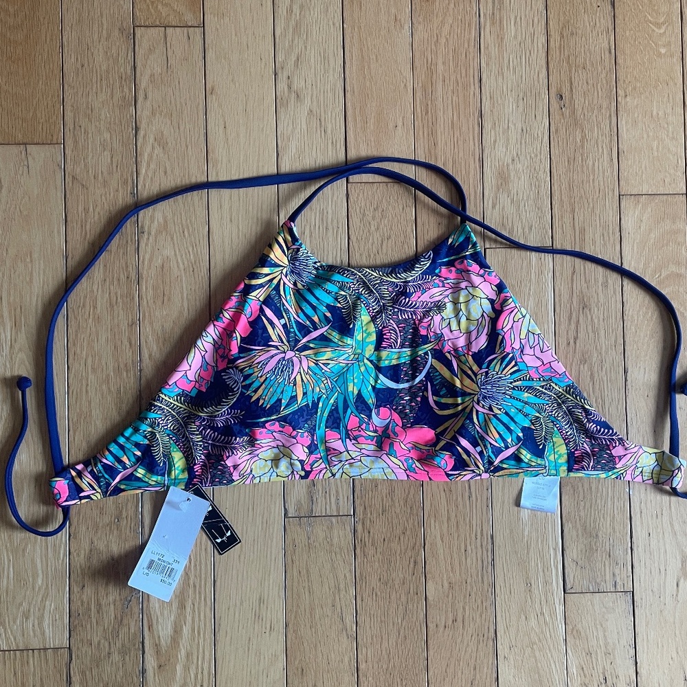 Brand New Black Sand Sporty Reversible Convertible-Style Bikini Top